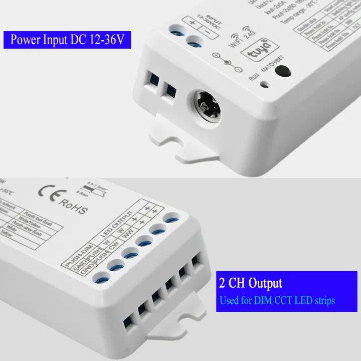 TUYA%20WiFi%20RF%202CH%20LED%20Controller%20DC%2012V%2024V%20Smart%20Dimmer%20With%20Push%20Dimming%204%20Zone%202.4G%20Remote%20Controller%20for%20WW%20CW%20CCT%20LED%20strip%20-%20Image%206