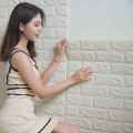 70cm*1m 3D Brick Pattern Wall Sticker Self-Adhesive Panel Waterproof Living Room Wallpaper Home Decoration. 