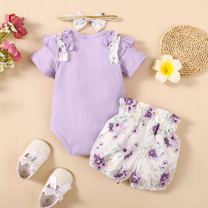 0-18Months%20Baby%20Girl%20Clothes%20Set%20Purple%20Short%20Sleeve%20Romper%20+%20Flowers%20Shorts%20with%20Headband%20Toddler%20Girl%20Summer%203PCS%20Outfit%20-%20Image%206