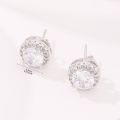 Delicate Small Round Stud Earrings Women with Shiny Cubic Zirconia Simple Versatile for Teens Fashion Jewelry.