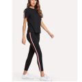 Women’s Side Stripe Track Suit SW-0052 | Premium Cotton Jersey | Summer Collection. 
