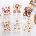 2Pcs/Set Ins Cream Latte Flower Headbands with Ribbed Socks for Baby Girls Boutique Flower Anti-Slip Short Cotton 0-12M Sock. 