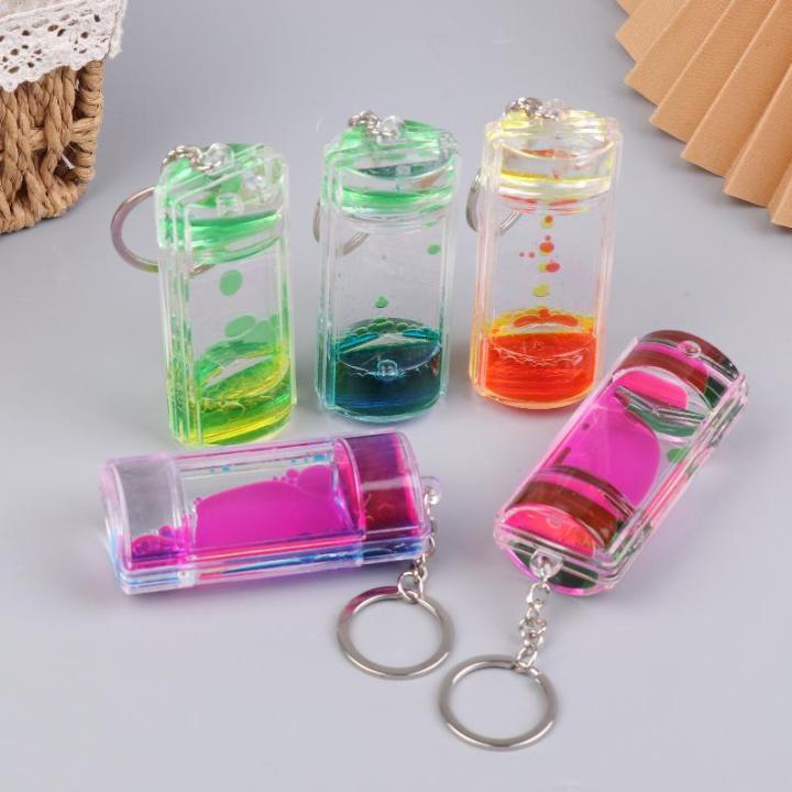 Liquid Timer Keychain Hourglass Style Colorful Bag Charm and Decor ...