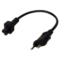 2pin Male Plug to IEC 320 C5  Adapter Cable For Notebook Power Supply,EU Power Adaptor Cord. 