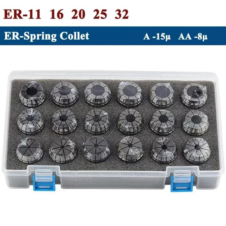 ER11 ER16 ER20 ER25 ER32 Set ER Spring Collet Chuck 0.015 0.008mm for CNC Milling Tool Holder Engraving Machine Lathe A Grade AA