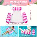 Inflatable Water Floating Mat for Adults, Foldable Backrest Recliner, Inflatable Striped Floating Bed, Single Hammock. 
