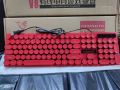 Punk Pink/Blue Round Keys Normal Keyboard - No Mechanical No LED. 