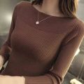 Casual Long Sleeve Knitted Sweater Autumn O-neck Office Pullover Winter Women Clothes Korean Style Slim White Knitwear Pull 7571. 