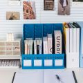 Detachable A4 Document Organizer - Desktop Bookshelf & File Holder, Durable PP Material, Office Supplies Storage Rack.
