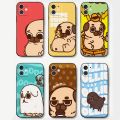 P-Puglie Dog Pug Phone Case Silicone Soft For IPhone 16 15 14 13 12 11 Plus Pro Max Plus. 