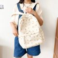 Korean Student School Backpack Floral White School Bags For Teenage Girls Cute Women's Backpack Brand Book Bag Nylon Rucksack. 