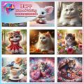 2026 New Cute Cat Bird Diamond Painting Kit Square Round Diamond 5D DIY Mosaic Handmade Art Unique Exquisite  Home Decor. 