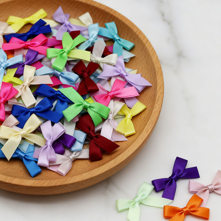 Size%204cmx4cm%20Fresh%20Pink%20Ribbon%20Bows%20Small%20Polyester%20Satin%20Ribbon%20Bow%20Flower%20Handwork%20DIY%20Craft%20Decoration%20-%20Image%202