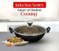 36CM Non Stick Wok KARAHI STIR PAN with A Glass LID and Double Handle. 