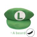 Super Mario Red Green Cap Cosplay Cartoon Hats with Moustache Unisex Caps Cos Props Party Costumes Accessories. 