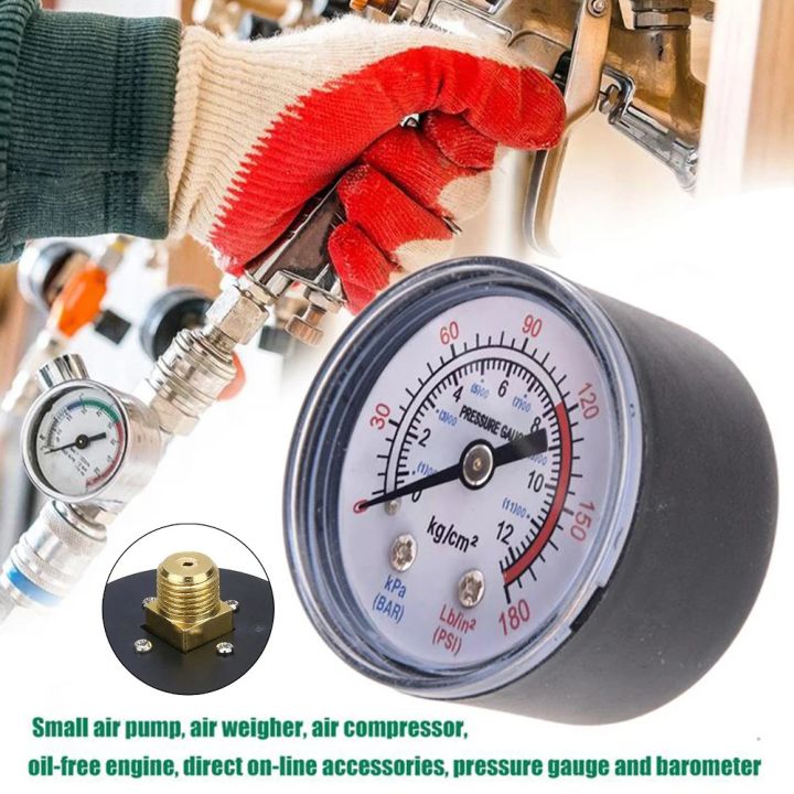 Air Compressor Pneumatic Hydraulic Fluid Pressure Gauge 0-12Bar / 0 ...