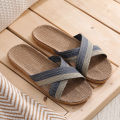 Summer Men Flax Slippers Casual Linen Slides Multi-Style Non-Slip Home Flip Flops Indoor Shoes Male Sandals Pantoufle Homme. 