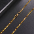 Skyrim Fashion 60cm Long Box Chain Necklace Men Stainless Steel Black Gold Color Link Chains Basic Punk Jewelry Wholesale. 
