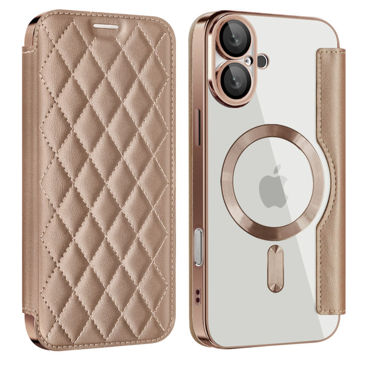 Xiaoxiangfeng Flip Card holder All-inclusive Phone Cases,For iPhone16 15 14 13 Pro Max Magsafe Wireless Charging Protective Case