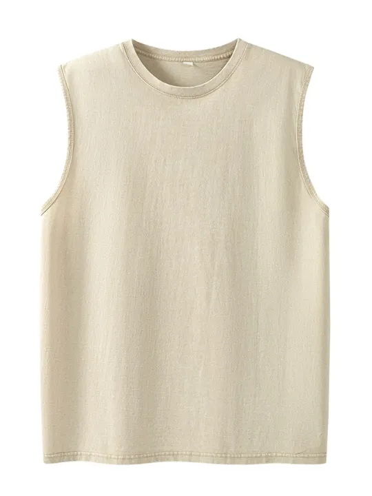 2025%20Summer%20New%20Men's%20Washed%20Cotton%20Tank%20Tops%20Muscle%20Gym%20Sleeveless%20Workout%20T%20Shirts%20Running%20Beach%20Loose%20Cutoff%20Tees%20-%20Image%206