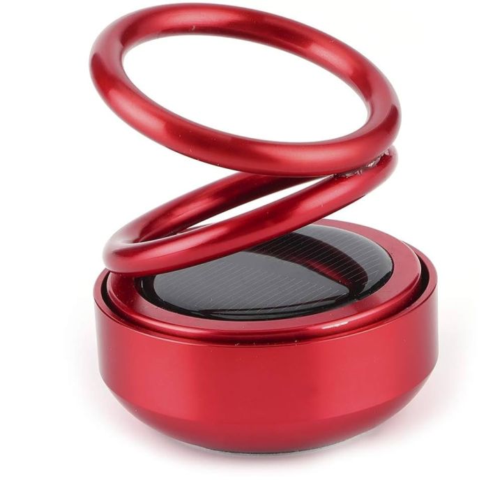 Solar Dashboard Idol Ring Car Decoration Air Freshener Automatic 360 Degree