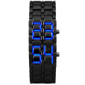 Fashion Mens Digital Lava Wrist Watch Men Black Full Metal Red Blue LED Display Watches  for Male Boy Sport Creative Clock. 