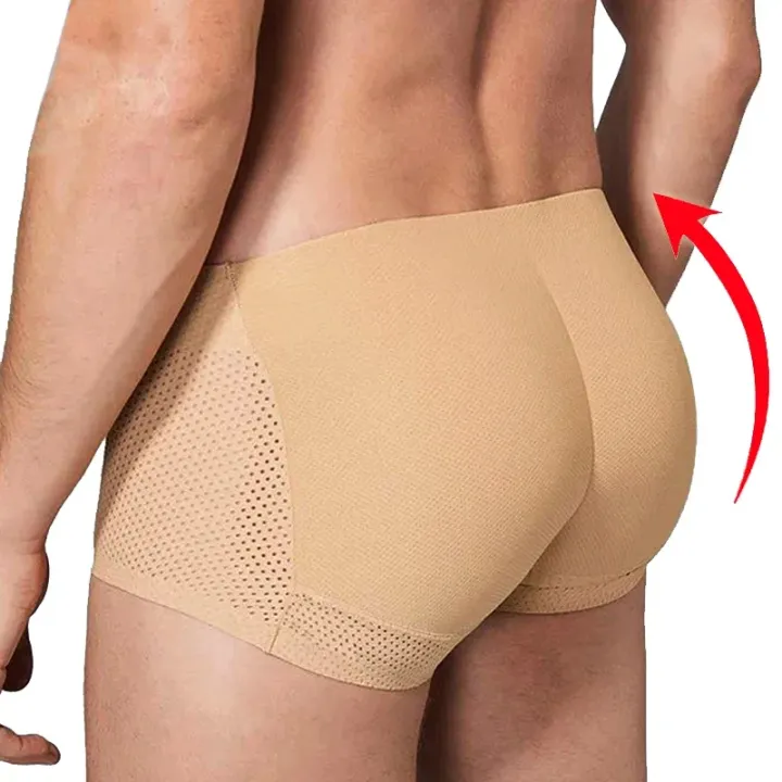 Men Sexy Butt Lifter Enlarge Push Up Underpants Breathable Men's Padded Boxer Underwear Butt-Enhancing Trunk Shorts Male Panties
