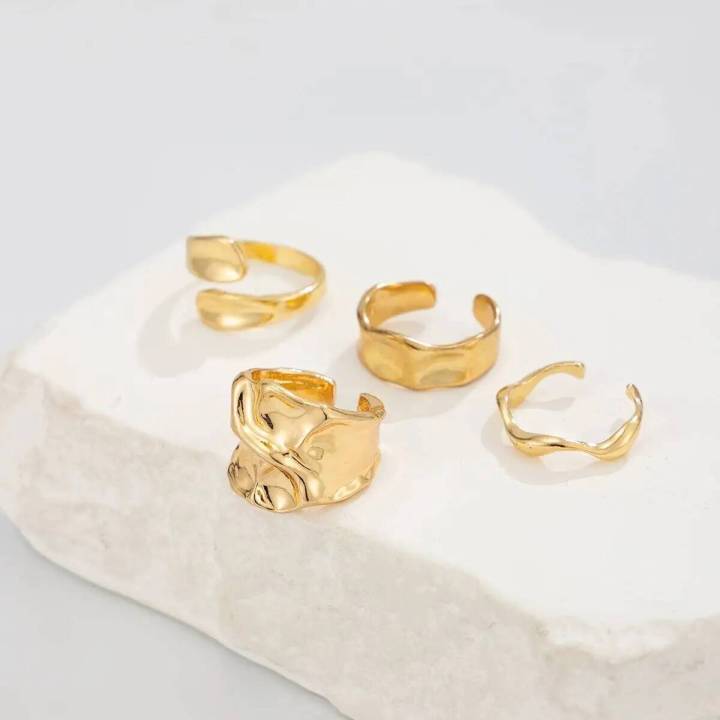 Ingemark%204Pcs/Set%20Punk%20Vintage%20Irregular%20Geometric%20Open%20Rings%20Creative%20Adjustable%20Chunky%20Metal%20Finger%20Ring%20Statement%20New%20Jewelry%20-%20Image%206