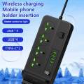 10-Port Type-C USB Power Strip EU US UK Plug Wireless Phone Charger Fast Charging Extension Socket  With Switch And Timer. 