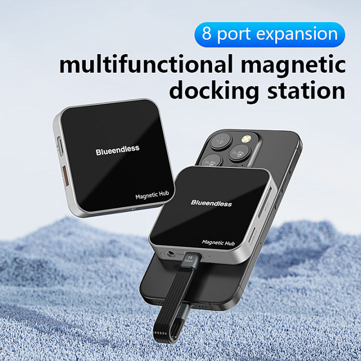Blueendless magnetic USB C Hub USB A 3.2 10Gbps PD100W Type-C Multiport ...