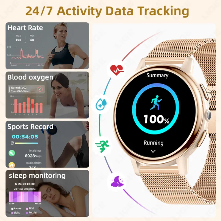 LIGE%20New%20Women's%20Smart%20Watch%20Amoled%20HD%20Screen%20Sports%20Heart%20Rate%20Bluetooth%20Call%20IP68%20Waterproof%20Ladies%20Smartwatch%20For%20Android%20iOS%20-%20Image%204