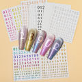 9Pcs/Set 0-9 Numbers 3D Nail Art Stickers Gold/Silver/Colorful Arabic Numerals Design Self-adhesive Sliders DIY Manicure Decals. 