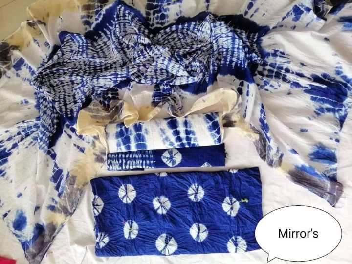 অরগেন্ডি ভয়েল চুন্দ্রি বাটিক থ্রি-পিস কালেকশন, ১০০% সূতি ও আরামদায়ক কাপড়