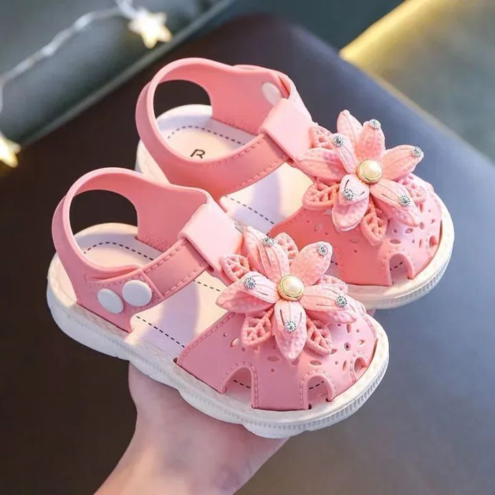 Solid%20Bow%20Children's%20Summer%20Shoes%20Cute%20PVC%20Beach%20Non%20Slip%20Sandals%20For%20Baby%20Girls%20Footwear%20Soft%20Infant%20Kids%20Fashion%20Sandals%20-%20Image%202