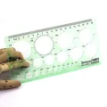 Brand New Green Geometric Template Ruler Mapping Drawing Tools Ruler Suitable For Student School Stationery. 