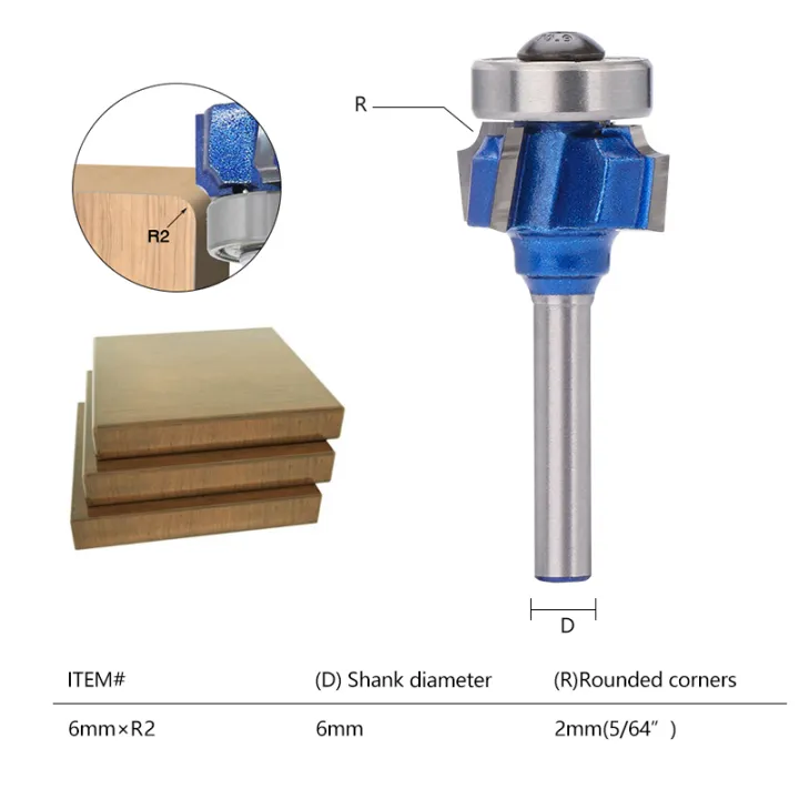 CMCP%201pc%206mm%20Shank%20Corner%20Round%20Router%20Bit%20R1%20R2%20R3%20Trimming%20e%20Edge%204%20Teeth%20Woodworking%20Milling%20Cutter%20-%20Image%207