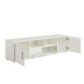 BM-MART TV Stand for TVs up to 60" Modern TV Console Table with LED Lights TV Cabinet, White. 