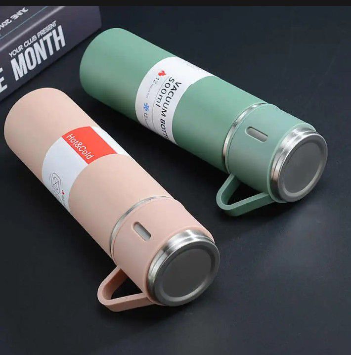 Hot and cool water Bottle with Glass Gift pack imported made Mat color