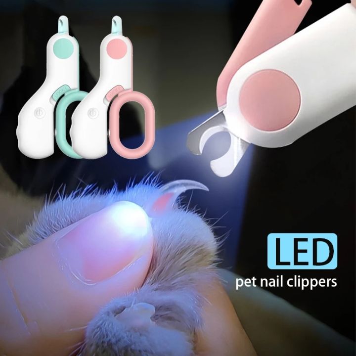 LED Light Cat Dog Nail Clipper Cutter Professional Pet Claw Trimmer