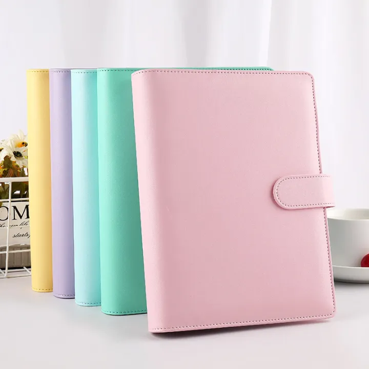Macaroon%20Color%20A6/A5%20PU%20Leather%20DIY%20Binder%20Notebook%20Cover%20Diary%20Agenda%20Planner%20Paper%20Cover%20School%20Stationery%20-%20Image%204