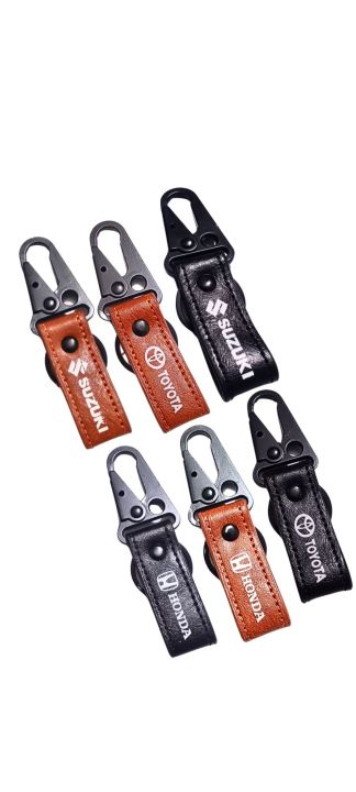 Premium quality  Honda, Suzuki and toyota Car logo leather/metal Hook keychain - 1 pcs