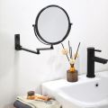 Dressing Mirror Wall Mounted 8 Inch Magnifying Two-sides Mirror Space Aluminum Black  Makeup Mirror Cosmetic Lady . 