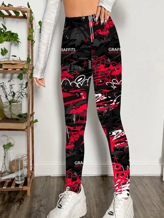 Fashion%20Trend%20Personality%20Graffiti%20Printed%20Leggings%20Women's%20High%20Stretch%20Leggings%20Letter%20Printed%20Slim-fit%20Nine-point%20Pants%20-%20Image%207