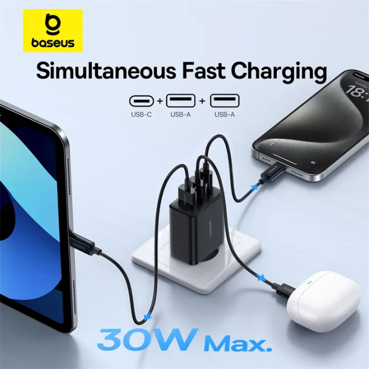Baseus%2030W%20USB%20Charger%20QC3.0%20PD3.0%20Type%20C%20PD%20Fast%20Charging%203%20Ports%20Quick%20Phone%20Charger%20For%20iPhone%2015%2014%2013Pro%20Max%20%20%20-%20Image%203