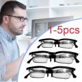 Dial Adjustable Glasses Variable Focus for Computer Reading Distance Vision Eyeglass Unisex Variable Focus Black Frame Glasses. 