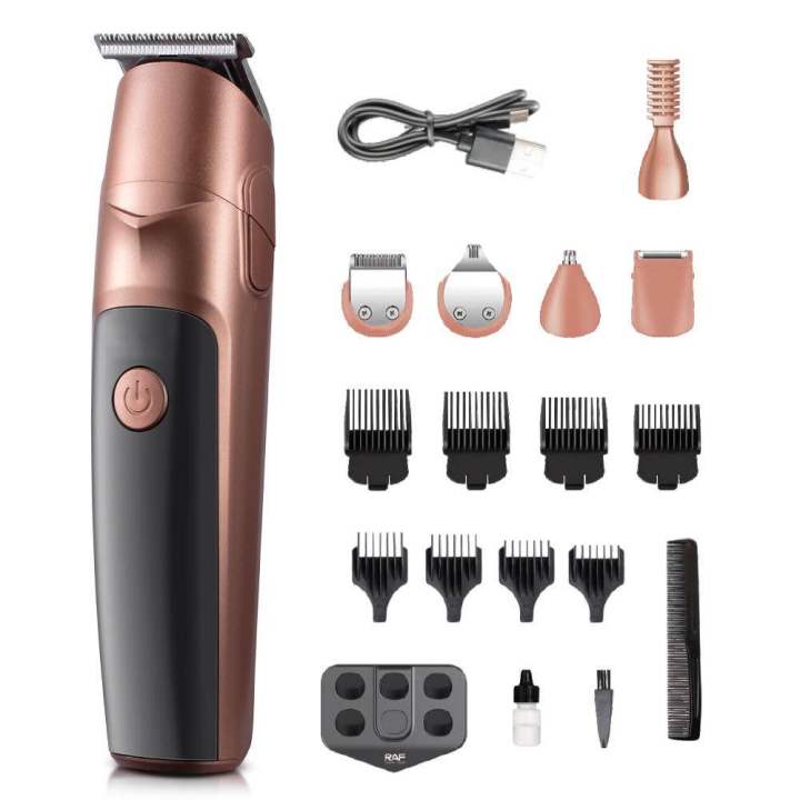 Original Gentleman 10 in 1 Hair Trimmer for Men – Cordless rechargeable Trimmer, Body shaver , Nose Hair cutting machine & Hair Clipper with USB-C Charging, Digital Display, 6 Heads & 8 Combs