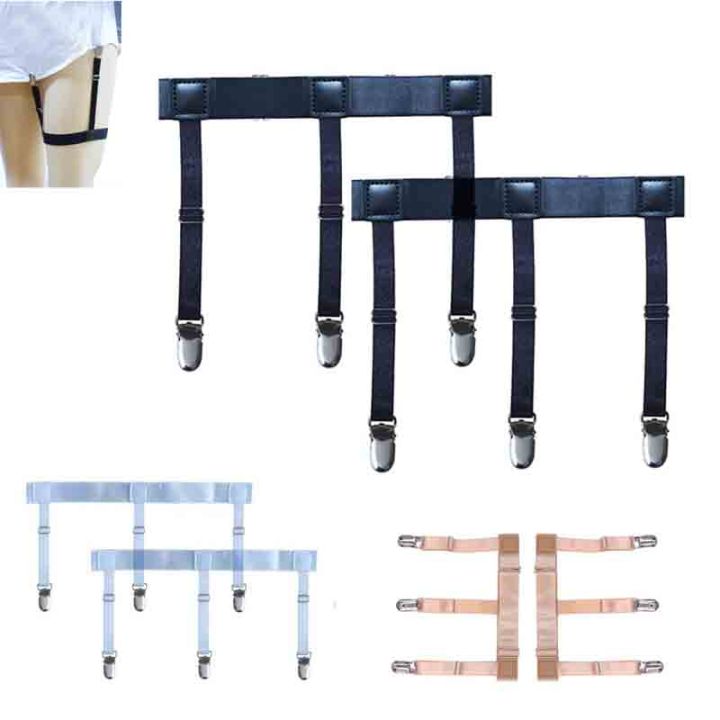 Men's Shirt Stays Garters Belt Adjustable Elastic Shirt Holder Straps Keep Shirt Tucked In Non-Slip Shirt Tuckers Leg Suspenders