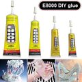 50ml E8000 Strong Liquid Glue Clothes Fabric Clear Leather Adhesive Jewelry Stationery Phone Screen Instant Earphone. 