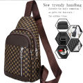 Neutral Style Functional Chest Bag for Women and Men with Patchwork Dot Design, Suitable for Business Single-Shoulder Bags. 