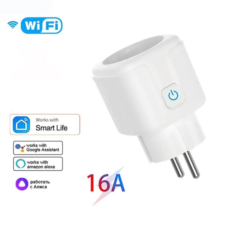 Wifi Smart Socket EU Plug 16/20A Power Monitor Remote Control SmartLife APP Works with Alexa Yandex Alice  Assistant